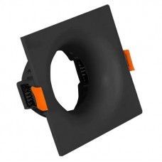 Σποτ Τετράγωνο Χωνευτό Βαθύ Σταθερό Αλουμινίου Μαύρο 21-461